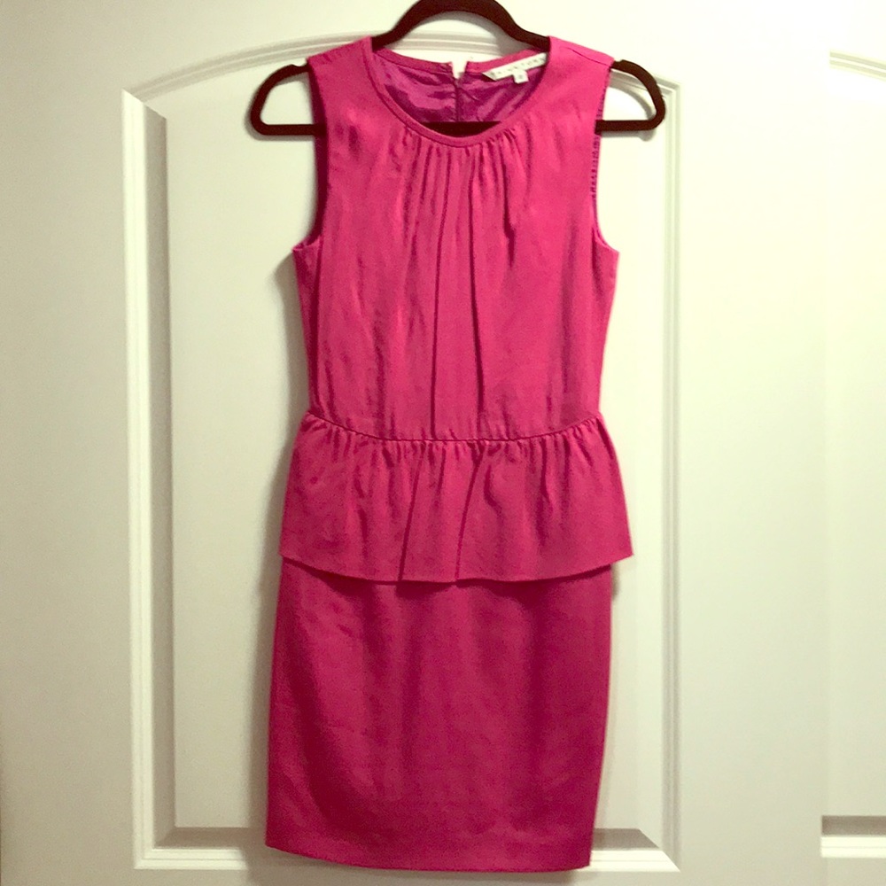 Trina Turk pink peplum sheath dress